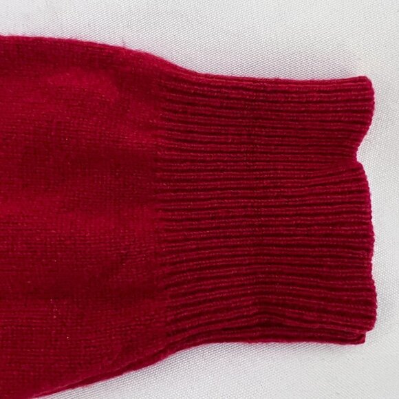Embassy Row Two Ply Cashmere Long Sleeves V Neck Men's Red Sweater 30% Wool - Picture 5 of 6